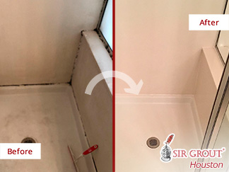 Look How This Shower Is Now Free of Dirt Thanks to a Professional Caulking Job Performed in Houston, Texas