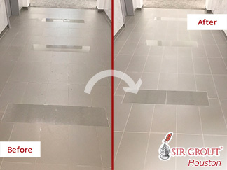 Before and after Picture of These Floors Revamped after a Grout Sealing in Houesotn