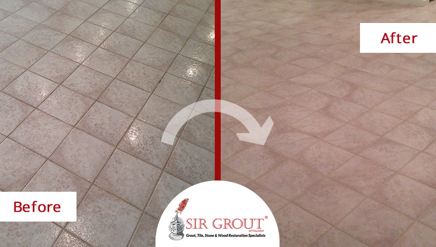 Grout Sealing Fixes Aging Floor of Houston Game Room