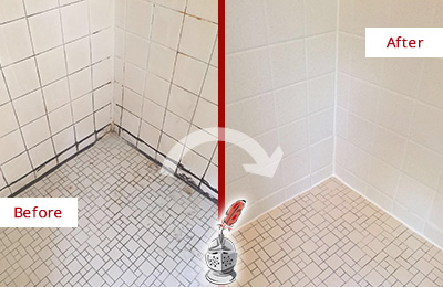 Residential Caulking Sir Grout Houston Before And After Picture Of A Shower Caulked To Remove Mold