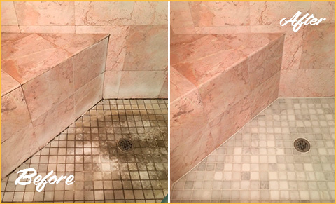 See How a Grout Cleaning Saved This Ceramic Tile Shower in Houston TX from  Severe Water Damage