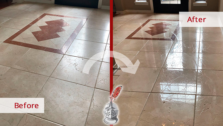 A Stone Polishing in Houston TX Rejuvenated the Natural Stone Floors of  This House