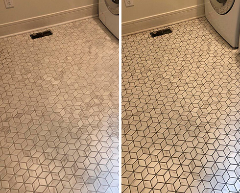 Image of a Surface After a Professional Grout Recoloring in Conroe, TX