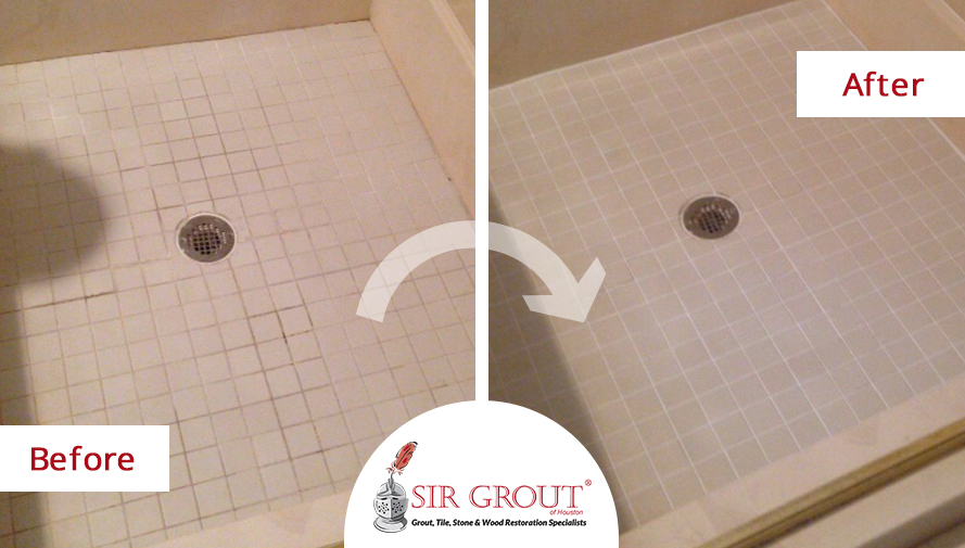 Old Shower In Houston, How To Regrout A Tiled Bathroom Floor