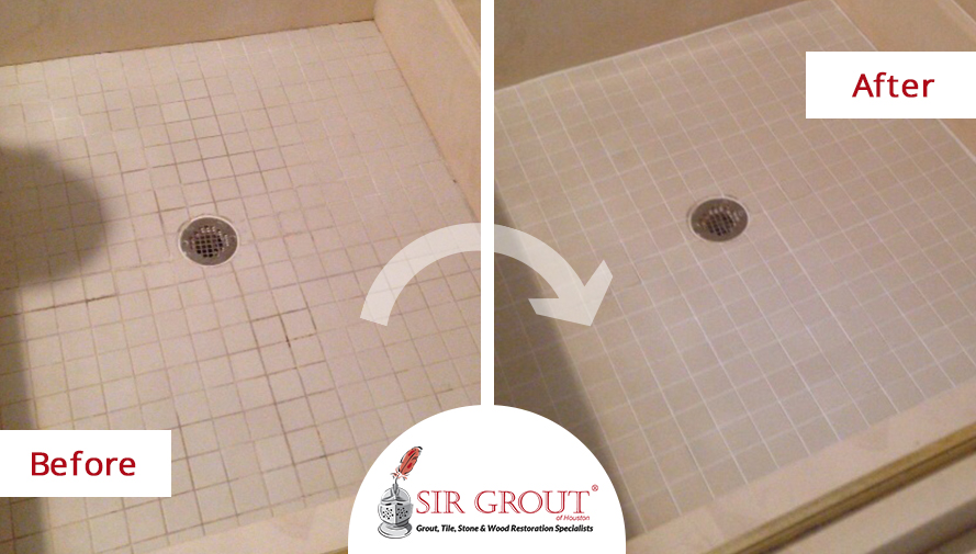 Regrouting And Caulking Do Wonders To 10 Year Old Shower In Houston