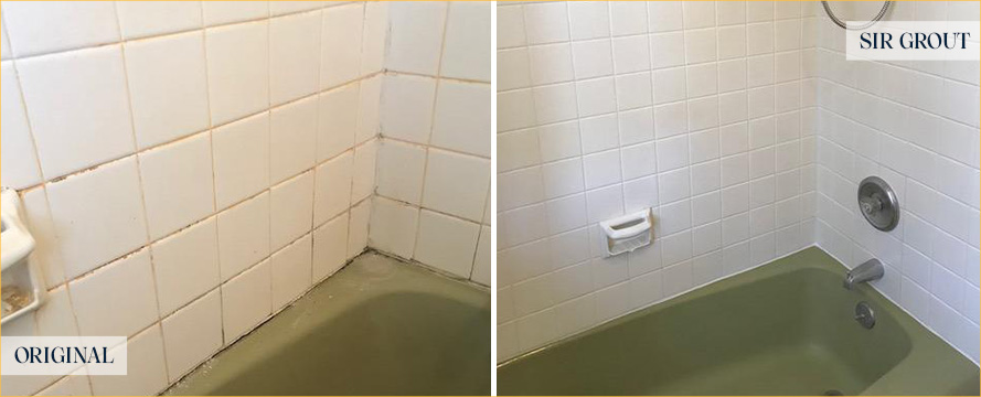 Tile Shower Before and After Our Caulking Services in Houston