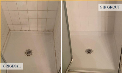 Shower Before and After an Excellent Tile Cleaning in Houston, TX