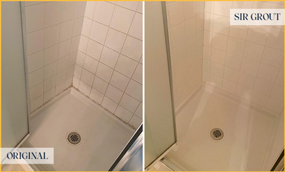 Shower Before and After a Flawless Tile Cleaning in Houston, TX