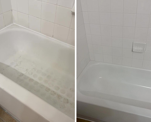 Shower Before and After a Tile Cleaning in Pearland, TX