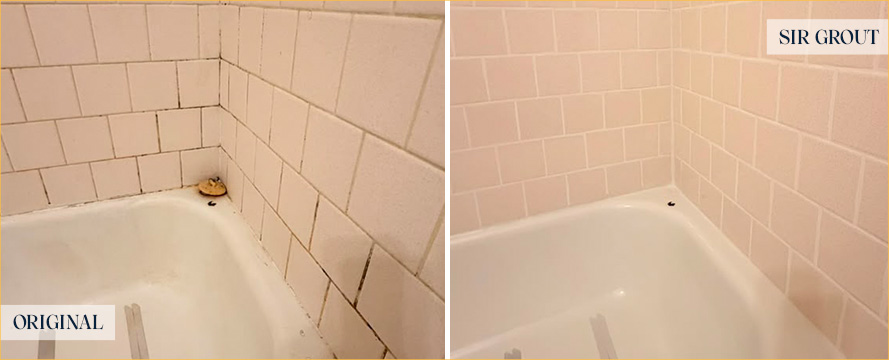 Shower Before and After an Excellent Grout Cleaning in Humble, TX