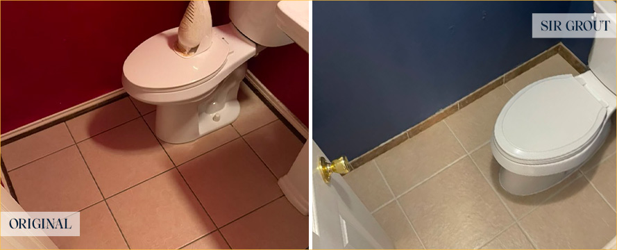 Floor Before and After an Excellent Grout Cleaning in Pearland, TX