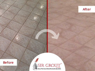 Grout Sealing Fixes Aging Floor of Houston Game Room