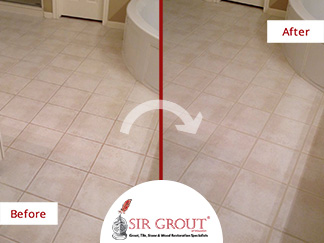 Tile Cleaning Service Revives Houston Homeowners Stained Master Bathroom