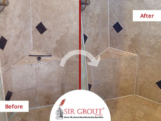 A Homeowner in Friendswood Texas Said Goodbye to Mildew in Her Bathroom Thanks to a Grout Cleaning Service