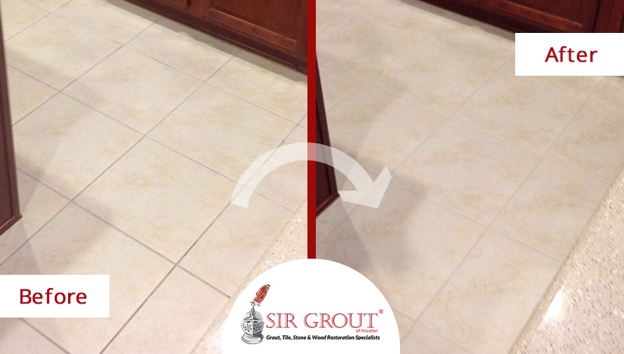 Before And After Pictures of a Complete Grout Sealing in Texas