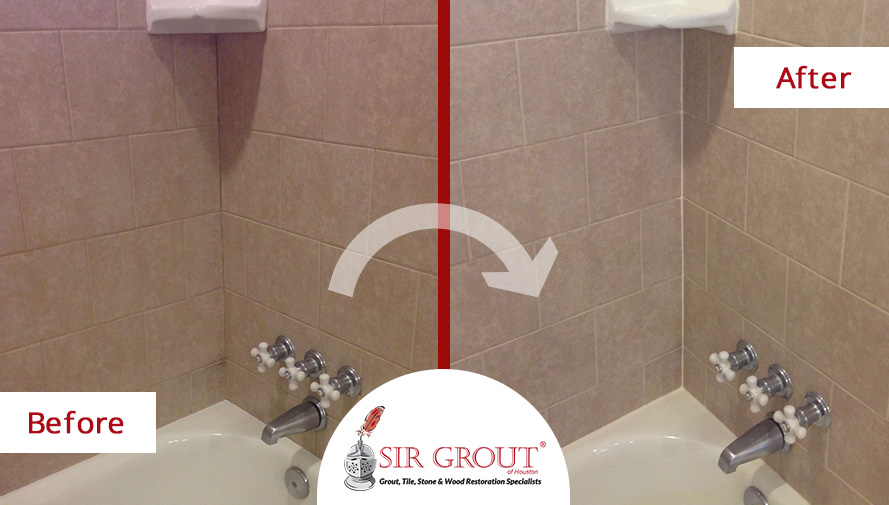 A Grout Cleaning and Sealing Service Improved the Look of this Spring, Texas Home Before and After Picture of a Grout Cleaning and Sealing Service in Spring, Texas