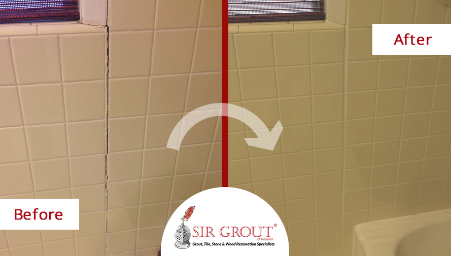 Before and After of a Grout Repair Service in Magnolia, Texas