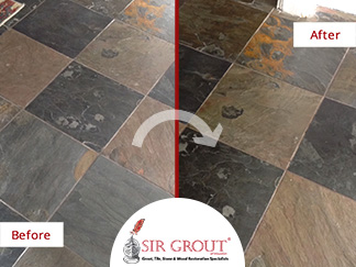 Rugged Beauty This Slate Floor Improved Its Appearance With A