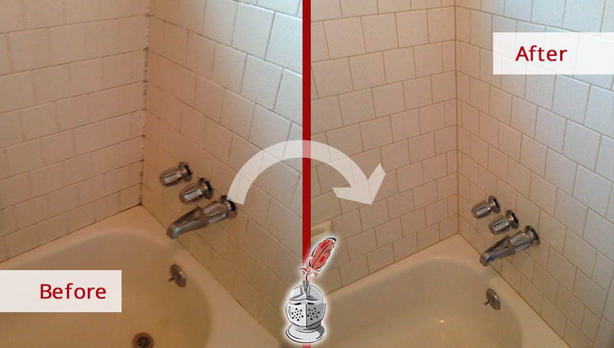 Sir Grout Houston Renewed the Look of This Moldy Shower in Houston, Texas Before and After Picture of a Shower Caulking Service in Houston, Texas