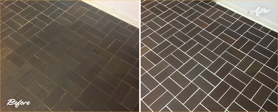 Look at the before and after of How Our Grout Recoloring Service Renovated the Guest Area of This Home in Houston, Texas