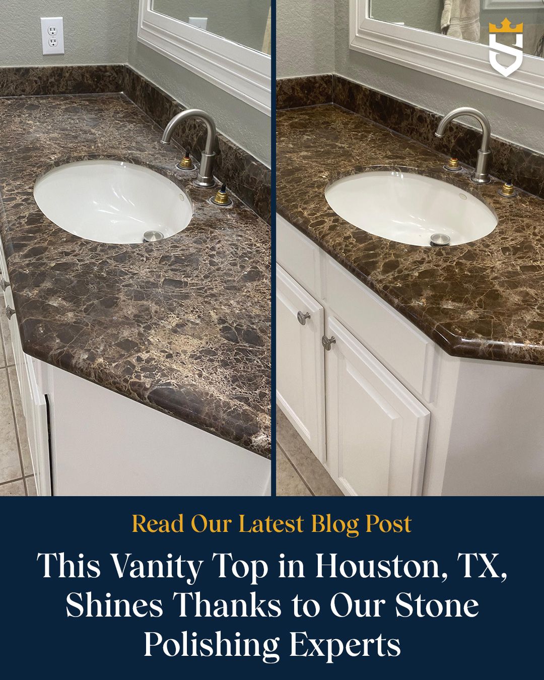 This Vanity Top in Houston, TX, Shines Thanks to Our Stone Polishing Experts